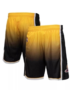 Мужские шорты Los Angeles Lakers 2009/10 Hardwood Classics Fadeaway Reload 3.0 Swingman, золотистые и черные Mitchell and ness