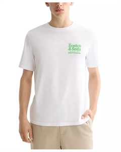 Мужская футболка с коротким рукавом и логотипом, белый Scotch&soda