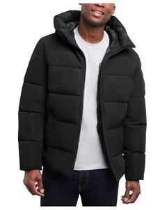 Мужская стеганая куртка-пуховик с капюшоном, черный Michael kors