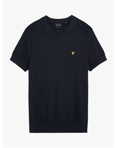 Вязаная поло в рубчик «елочка», Dark Navy Lyle & scott