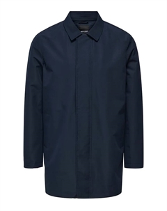 Мужской водонепроницаемый тренч стандартного кроя, темно-синий Only & sons