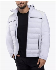 Мужская пуховая куртка с плечами из PU, белый Xray