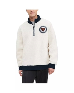 Мужская кремовая толстовка Chicago Bears Jordan Sherpa с молнией на четверть Tommy hilfiger