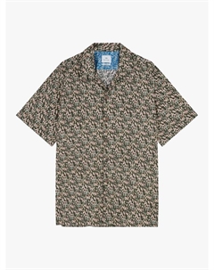 Хлопковая рубашка Regular Fit с абстрактным текстурным принтом, Green Paul smith