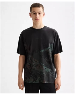 Мужская футболка с горным принтом свободного кроя с коротким рукавом, черный Scotch&soda
