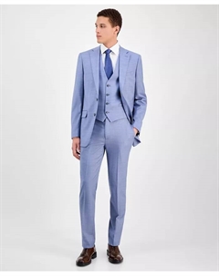 Мужской костюм-двойка Slim-Fit из шерсти с эластаном, светло-голубой Calvin klein