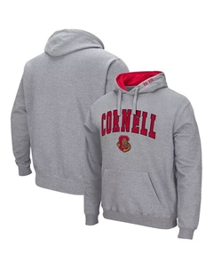 Мужской серый пуловер с капюшоном Cornell с большой красной аркой и логотипом Colosseum