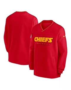 Мужская красная толстовка Kansas City Chiefs Sideline Pullover Wind Shirt Nike