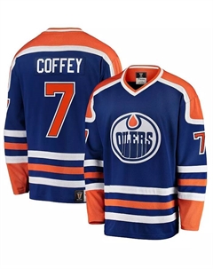 Мужская футболка Paul Coffey синяя Edmonton Oilers Premier Breakaway Retired Player Fanatics