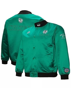 Мужская куртка Boston Celtics Hardwood Classics Team OG 3.0 легкая атласная на молнии, цвет Kelly Green Mitchell and ness