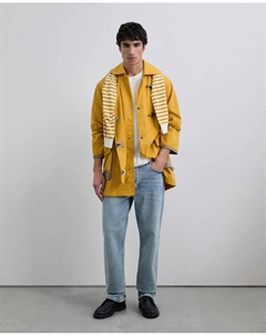 Мужская парка свободного кроя с реглановыми рукавами и круглым воротником в стиле рубашки, желтый Scalpers