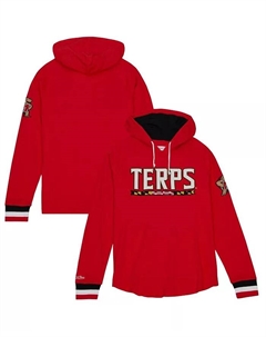 Мужская красная толстовка с капюшоном Maryland Terrapins Legendary Raglan Mitchell and ness