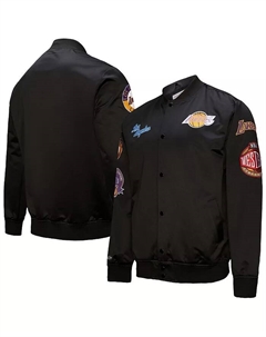 Мужская черная атласная куртка на молнии Los Angeles Lakers Blackout Collection Vintage Mitchell and ness