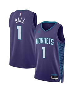 Мужская баскетбольная майка Charlotte Hornets Statement Edition Swingman Ламело Болла в фиолетовом цвете Jordan