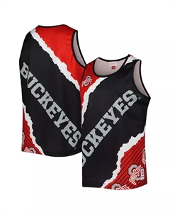 Мужская черная и алая майка Ohio State Buckeyes Jumbotron 2.0 с сублимацией Mitchell and ness