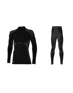 Heatkeeper - Термобрюки и рубашка премиум-класса для мужчин - комплект - черный - упаковка из 4 шт. Heat keeper