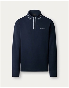 Мужское поло с длинными рукавами, вышитым логотипом и контрастной отделкой на воротнике, больших размеров, синий Hackett