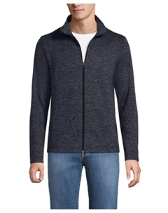 Мужская школьная форма свитер флисовая куртка на молнии спереди, черный Lands' end