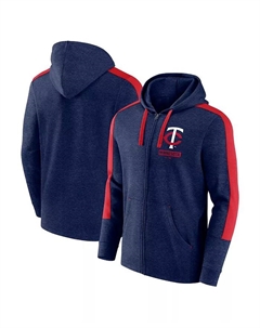 Мужская худи на молнии Minnesota Twins Gains Fleece цвета верескового темно-синего Fanatics