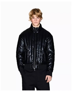 Мужская стеганая куртка-пуховик из искусственной кожи, черный A|x armani exchange