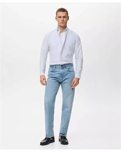 Мужская хлопковая рубашка Kodak в полоску, синий Mango