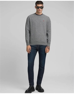 Мужской свитер с длинными рукавами и круглым вырезом, серый Replay
