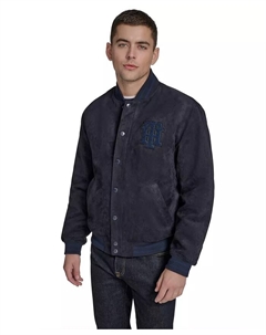 Мужской бомбер в стиле ваarsity с нашивками из искусственной замши, синий Tommy hilfiger