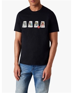 Хлопковая футболка Regular Fit с коротким рукавом и принтом Cups, Blue Paul smith