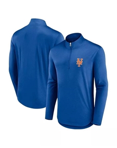 Мужская футболка Royal New York Mets Quarterback с застежкой-молнией Quarter-Zip Fanatics