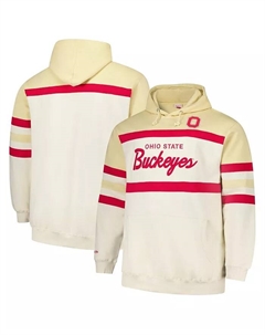 Мужская толстовка с капюшоном Head Coach Big Tall цвета крем Ohio State Buckeyes Mitchell and ness