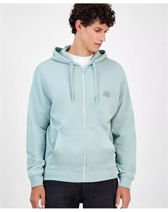 Мужская худи Delastomer с молнией на всю длину, зеленый Hugo boss