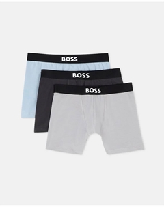 Набор из трех мужских длинных боксеров из хлопка, черный Boss