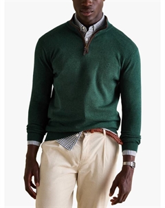 Хиллсайд кофта с молнией на четверть из хлопка, Dark Green Joules