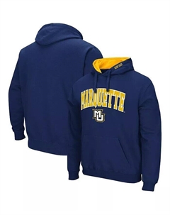 Мужской темно-синий пуловер с капюшоном Marquette Golden Eagles Arch и логотипом, синий Colosseum
