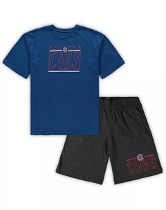 Мужской комплект для сна Chicago Bulls Big and Tall, цвет Royal, Heathered Charcoal: футболка и шорты Concepts sport