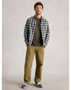 Лонгслив Ludlow с хлопковым клетчатым воротником White stuff