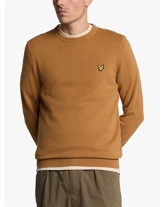 Хлопковый джемпер с круглым вырезом, Panel Brown Lyle & scott