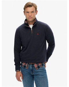 Полузастегивающийся хлопковый джемпер, Super Dark Navy Superdry