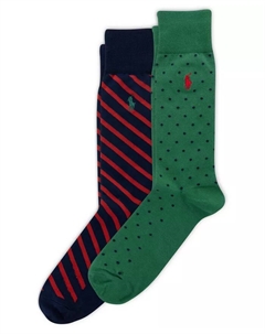 Мужские носки для брюк Dot & Stripe, 2 пары, зеленый Polo ralph lauren