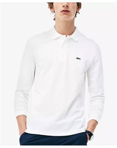 Мужская классическая поло с длинным рукавом, белый Lacoste