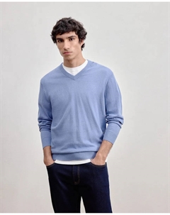 Мужской свитер с V-образным вырезом, светло-голубой Dustin