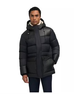 Мужская парка-пуховик с капюшоном Wolf Mix Media из искусственной овчины, черный Pajar