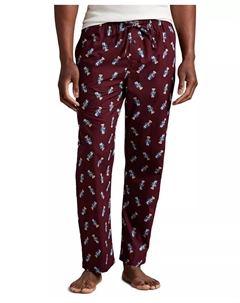 Мужские пижамные штаны с принтом медведя, фиолетовый Polo ralph lauren