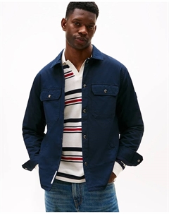 Мужская рубашка-пиджак однотонная, стеганая, темно-синий Tommy hilfiger