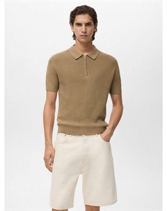 Canario поло с полузастежкой из хлопка, Light Beige Mango