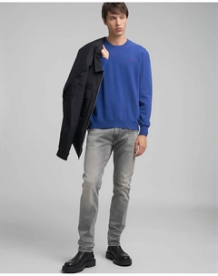 Мужской свитер с длинными рукавами и круглым вырезом, синий Replay