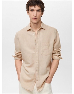 Рубашка Avispa Regular Fit из смеси льна и хлопка, Light Pastel Brown Mango