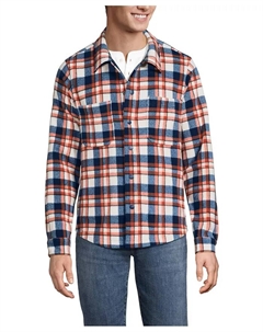 Мужская флисовая рубашка-куртка Anyweather, синий Lands' end