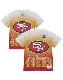 Мужская белая футболка San Francisco 49ers с винтажным логотипом Team Burst Mitchell and ness