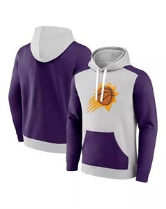 Мужская серая толстовка с капюшоном Phoenix Suns Arctic Colorblock с фиолетовыми вставками Fanatics